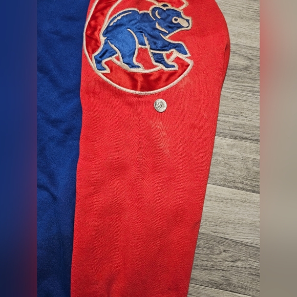 Vintage 90s Chicago Cubs Starter Hoodie Pullover Size L Sweatshirt MLB Blue Red - Picture 11 of 16
